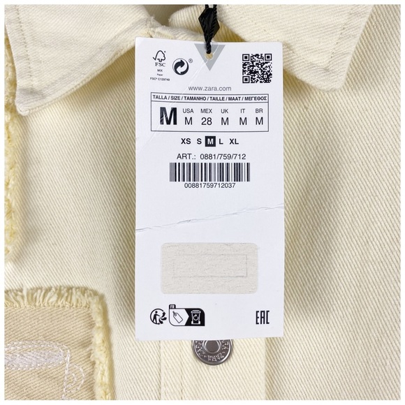 NWT Bloggers Favorite‎ Zara Overshirt Jacket w/ Embroidered Patches Size Medium - Picture 12 of 16